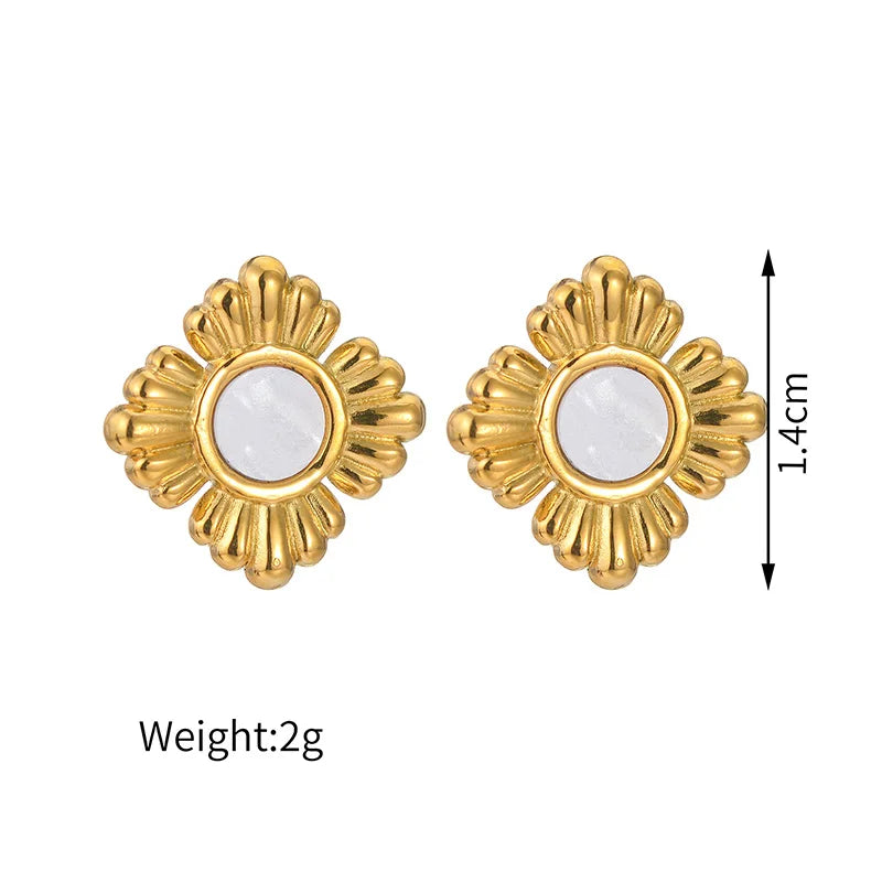 Natural Abalone, Opal & Mother-of-Pearl Dangle Earrings - Lunelle London