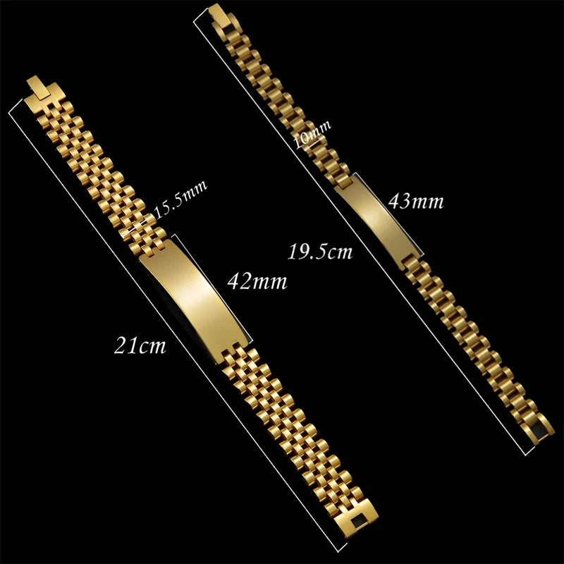 Customised Chunky Chain Bracelet – Engraved Stainless Steel Bracelet for Men & Women