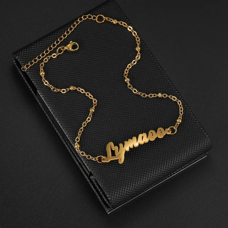Personalised Name Anklet – Custom Gold Name Chain Anklet for Women