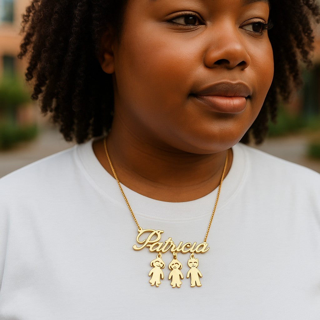 Personalised Custom Name Necklace for Her – Kids Pendant Choker
