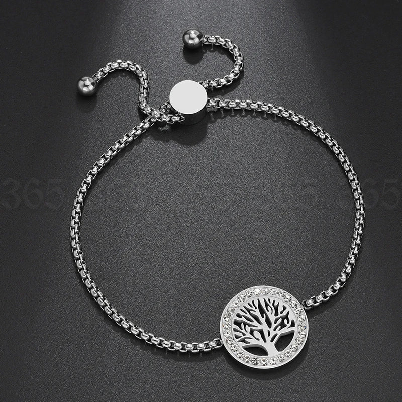 Luxury Adjustable Heart & Tree of Life Bracelet - Lunelle London