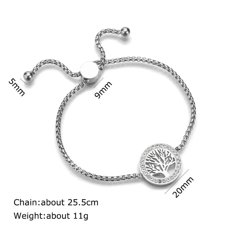 Luxury Adjustable Heart & Tree of Life Bracelet - Lunelle London