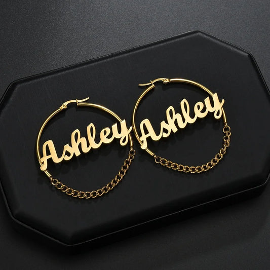 Custom Name Hoop Earring