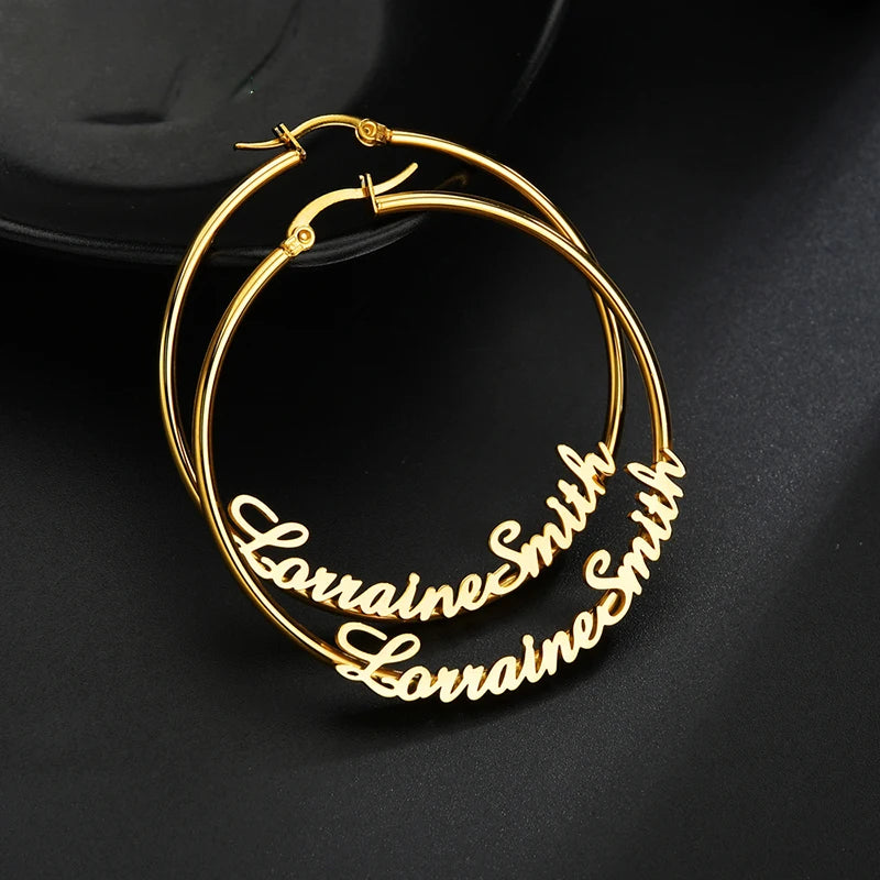 Custom Name Hoop Earring