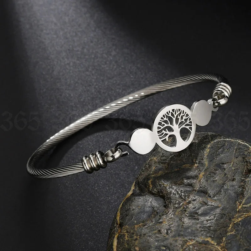 Gold Stainless Steel Tree of Life Bracelet - Lunelle London