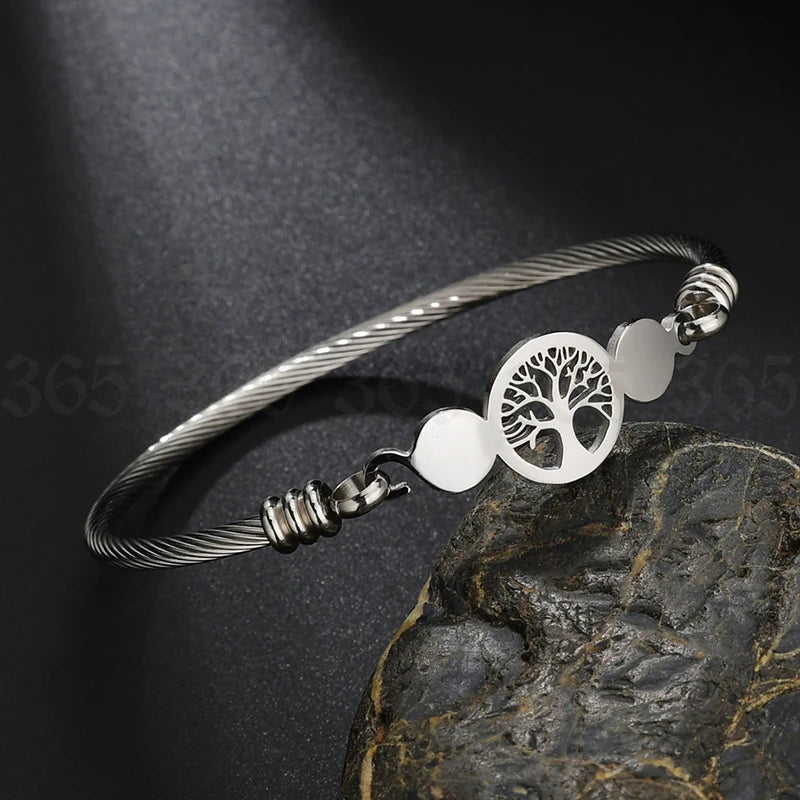 Gold Stainless Steel Tree of Life Bracelet - Lunelle London