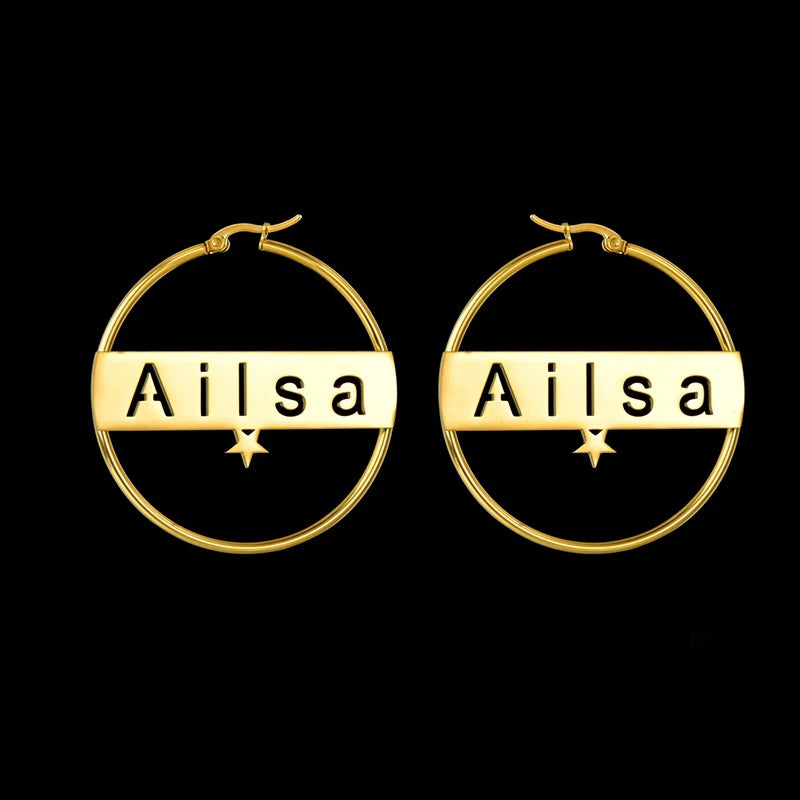 Custom Name Hoop Earring