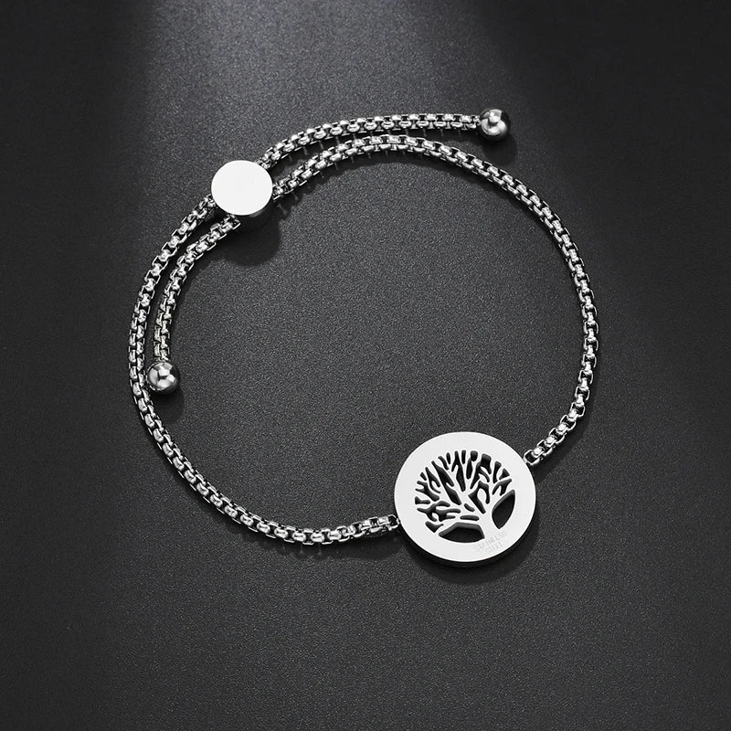 Luxury Adjustable Heart & Tree of Life Bracelet - Lunelle London