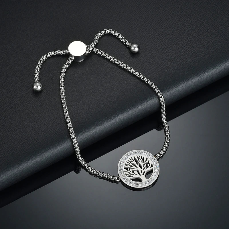 Luxury Adjustable Heart & Tree of Life Bracelet - Lunelle London