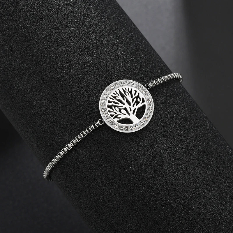 Luxury Adjustable Heart & Tree of Life Bracelet - Lunelle London