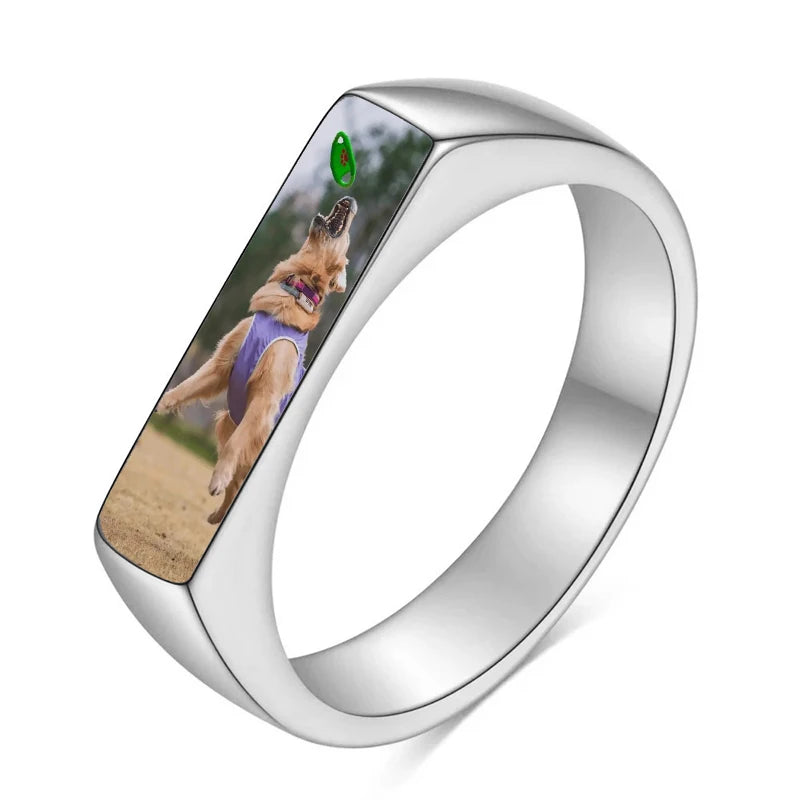 Custom Photo Signet Ring