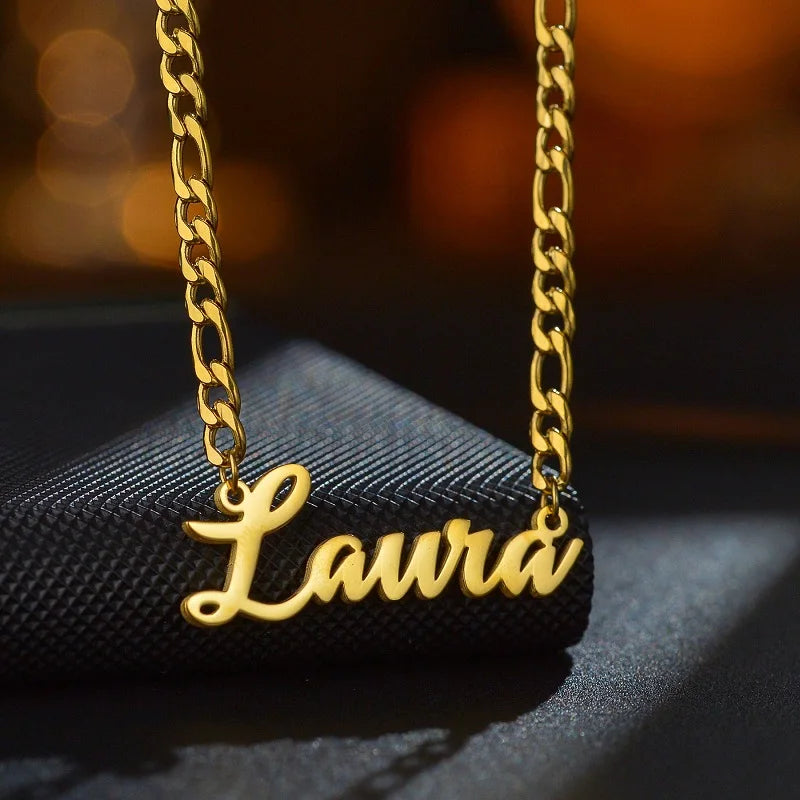 Personalised Gold Name Necklace & Bracelet Set - Lunelle London
