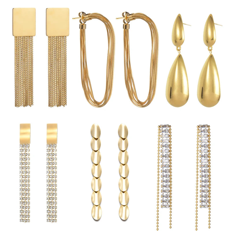 Luxury Drop & Dangle Earrings - Gold Statement Earring - Lunelle London