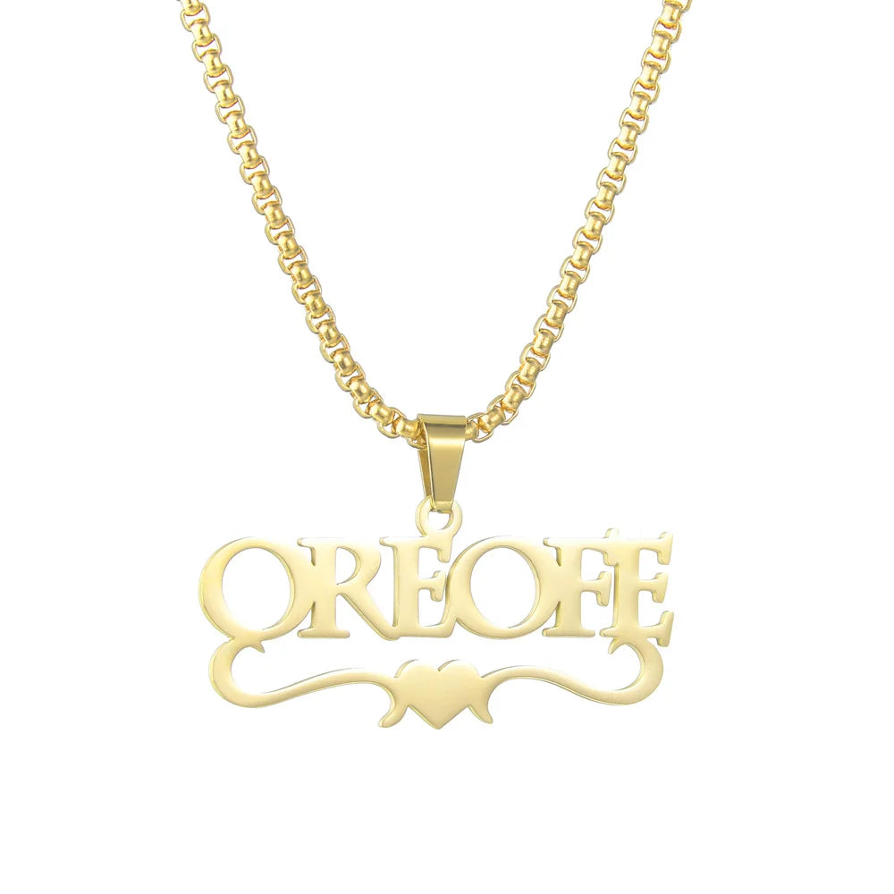 Custom Engraved Name Necklace – Personalised Pendant with Any Emoji Design