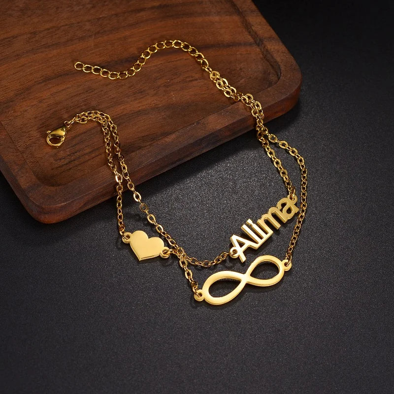 Personalised Gold Anklet Collection - Lunelle London