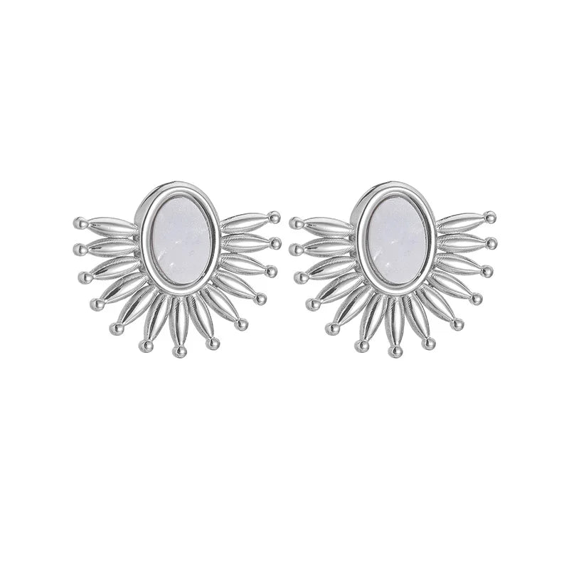 Natural Abalone, Opal & Mother-of-Pearl Dangle Earrings - Lunelle London