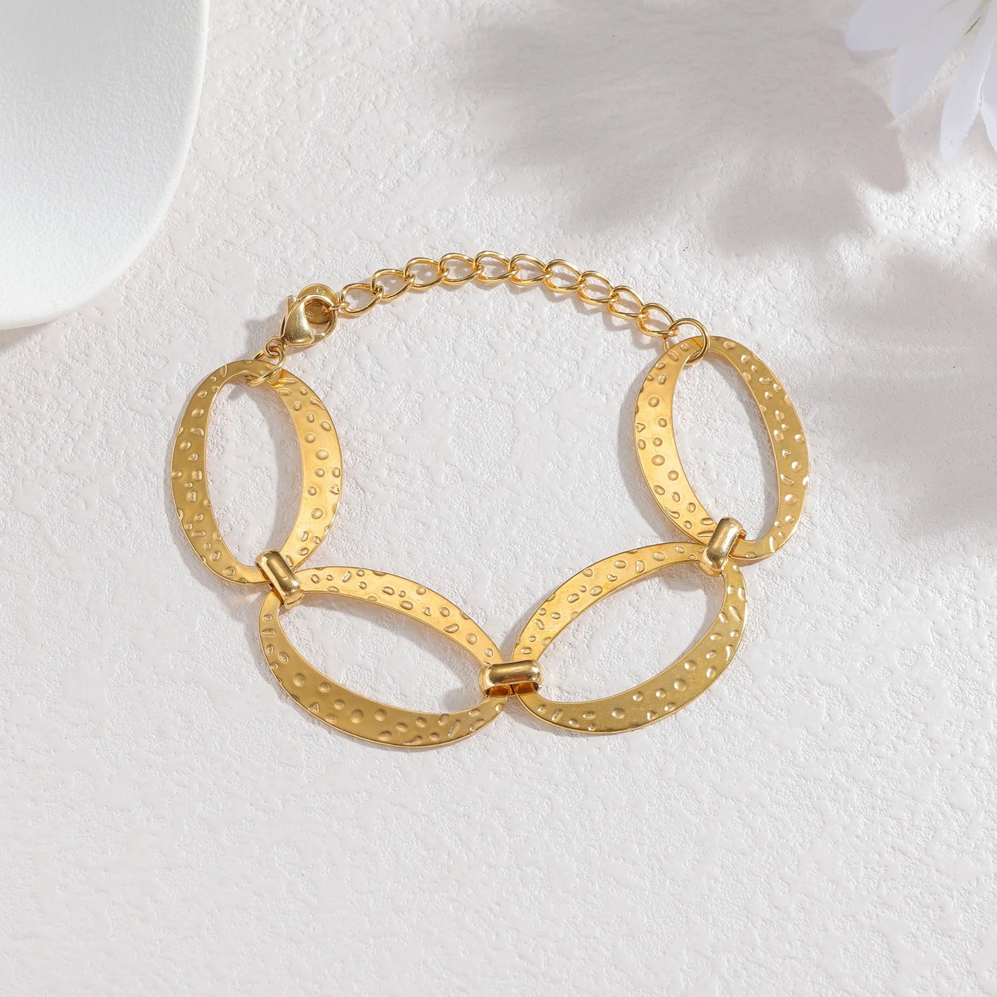 Luxurious Irregular Tri-Color Stainless Steel Chain Bracelet - Lunelle London