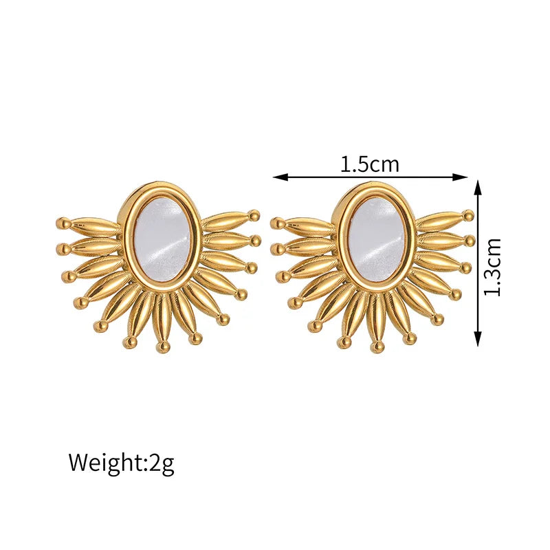 Natural Abalone, Opal & Mother-of-Pearl Dangle Earrings - Lunelle London