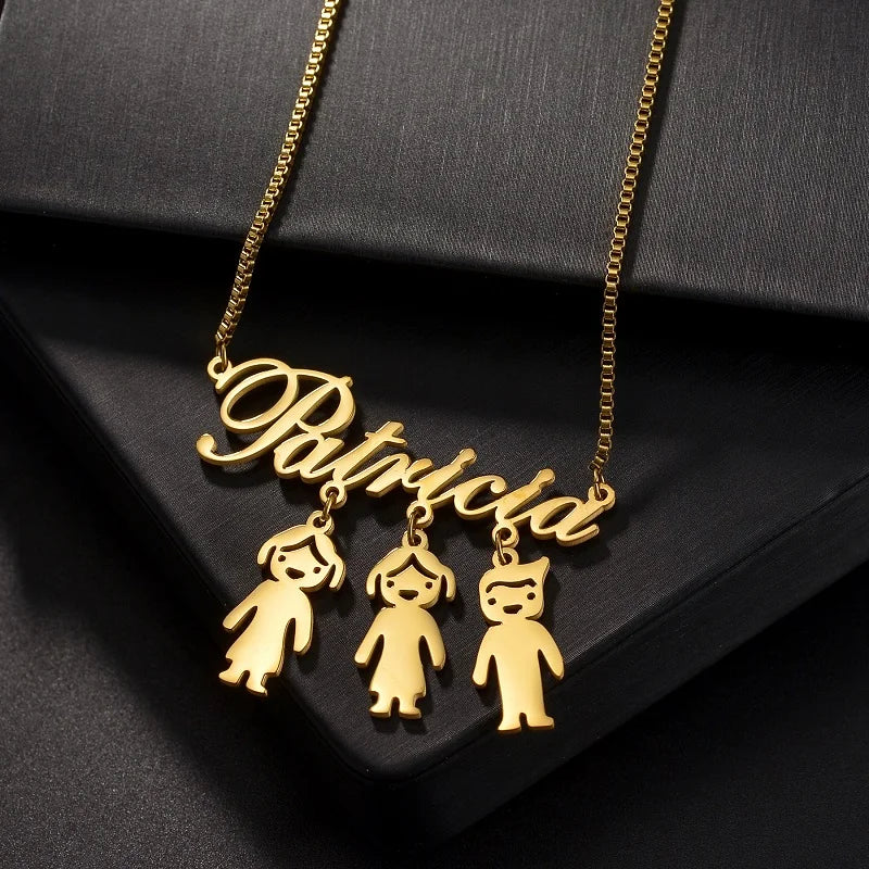 Personalised Custom Name Necklace for Her – Kids Pendant Choker