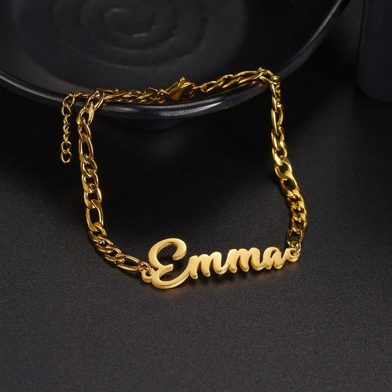 Personalised Gold Name Necklace & Bracelet Set - Lunelle London