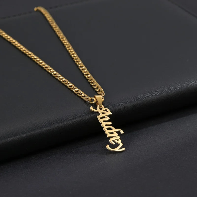Custom Engraved Name Necklace – Personalised Pendant with Any Emoji Design