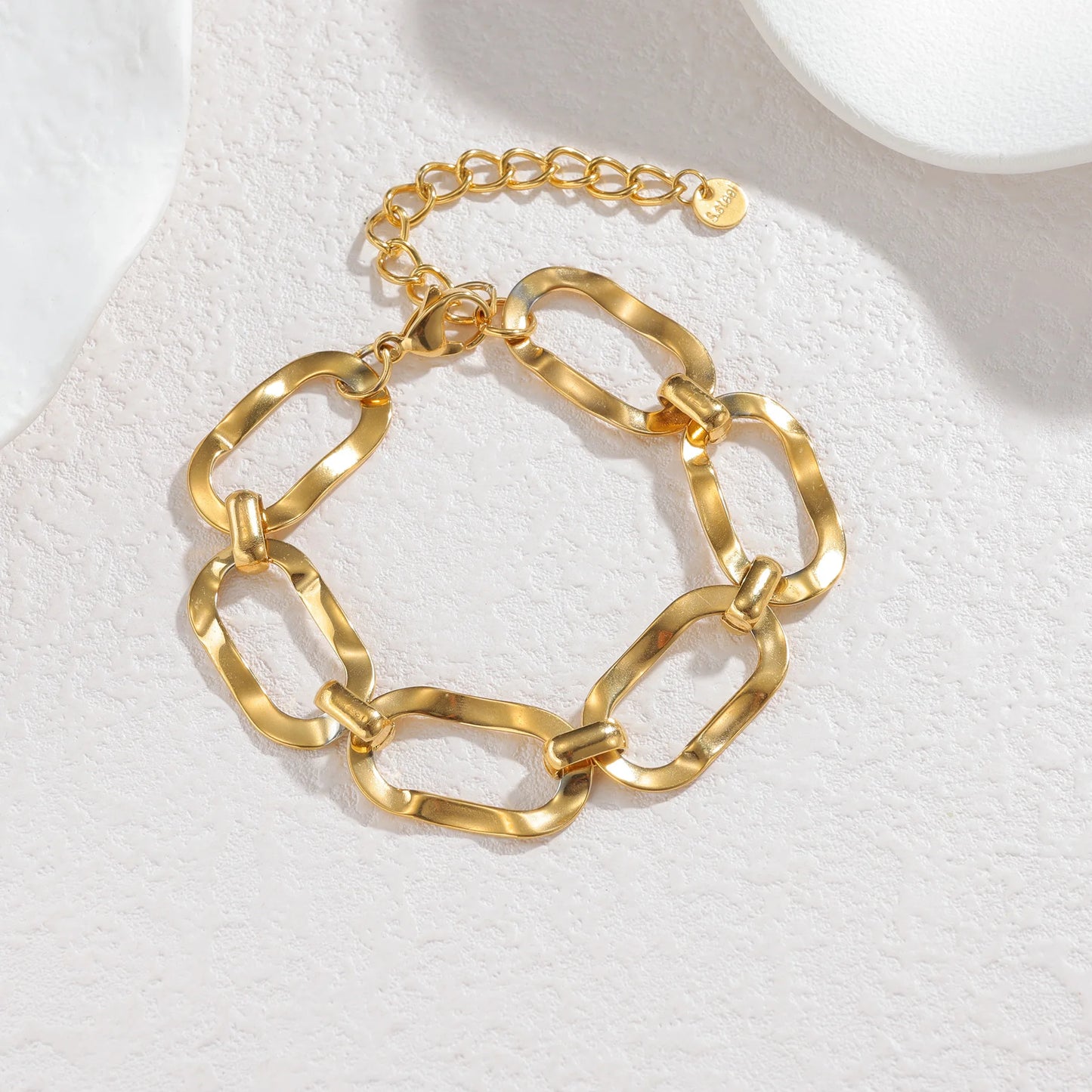 Luxurious Irregular Tri-Color Stainless Steel Chain Bracelet - Lunelle London