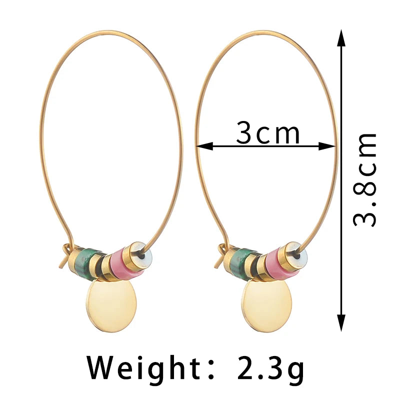 Gold Beaded Charm Hoop Earrings - Lunelle London