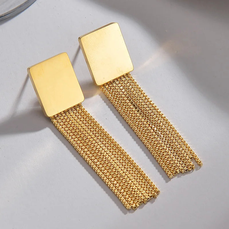 Luxury Drop & Dangle Earrings - Gold Statement Earring - Lunelle London