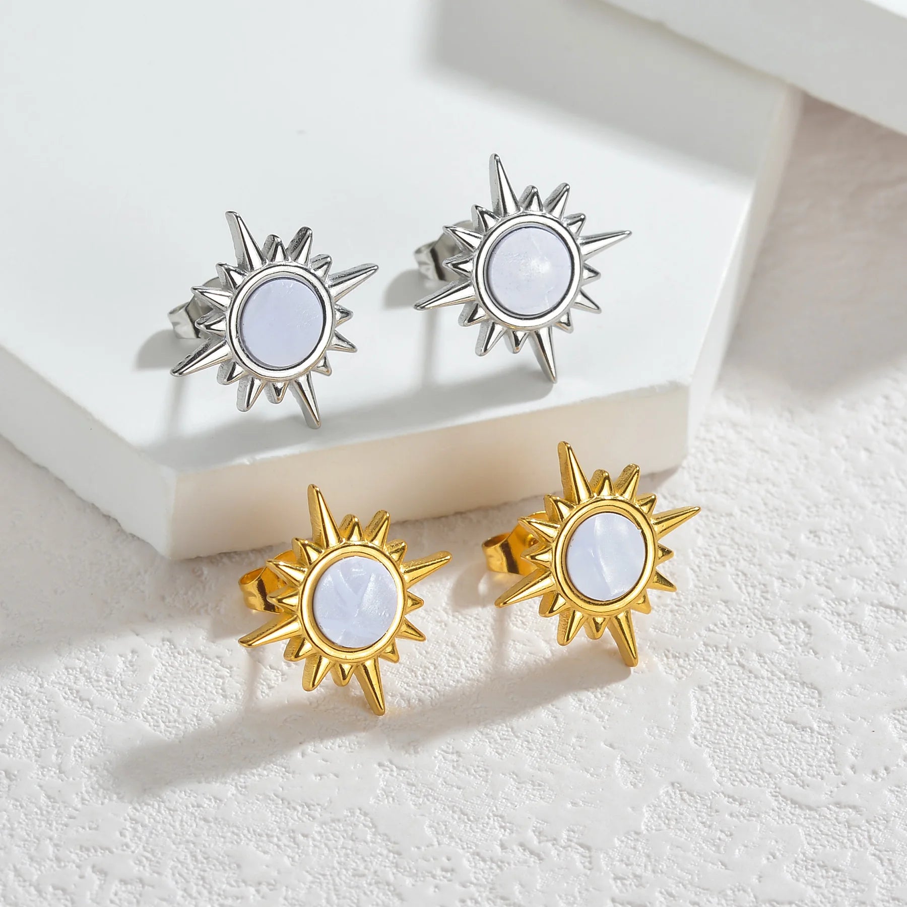 Natural Abalone, Opal & Mother-of-Pearl Dangle Earrings - Lunelle London