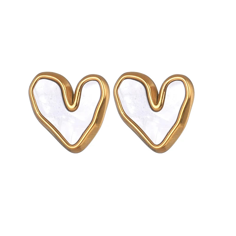 Irregular Heart Stud Earrings - Lunelle London