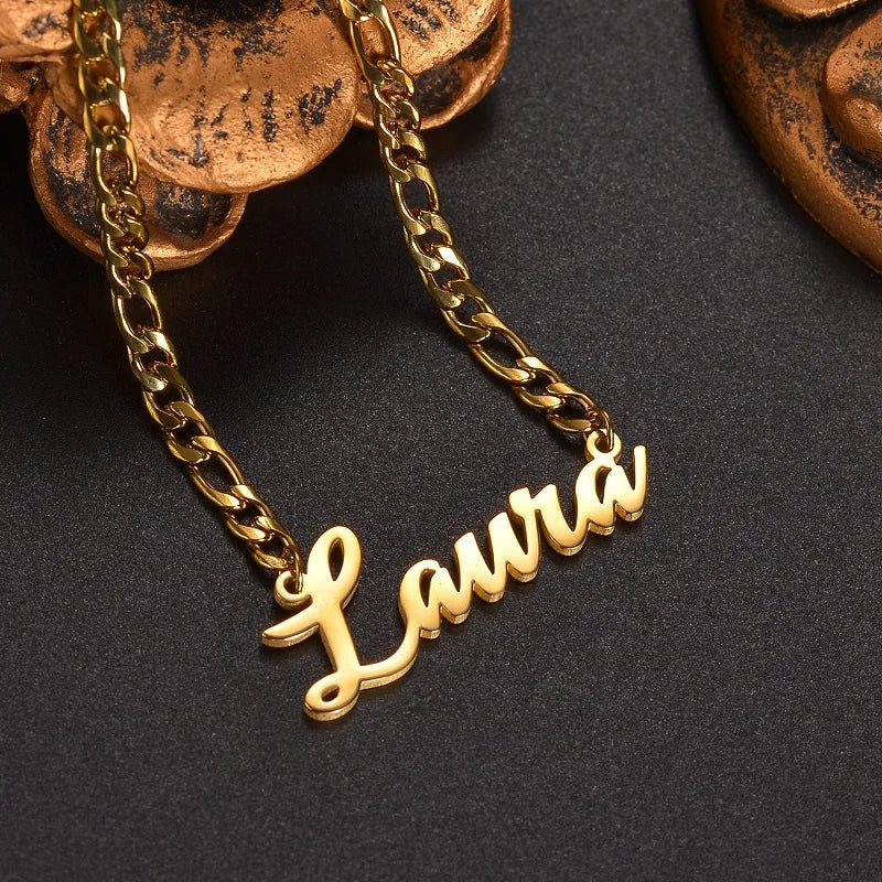 Personalised Gold Name Necklace & Bracelet Set - Lunelle London