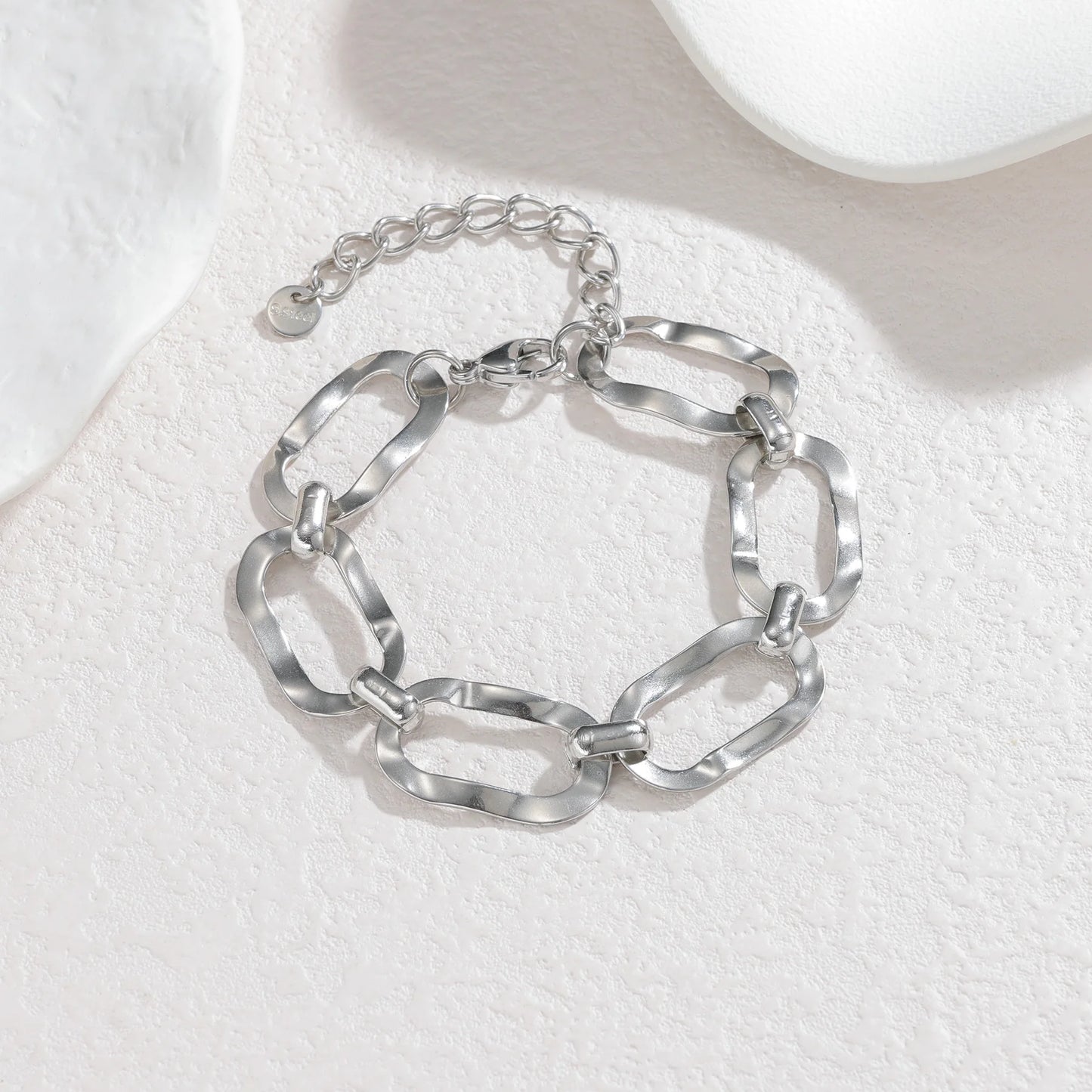 Luxurious Irregular Tri-Color Stainless Steel Chain Bracelet - Lunelle London