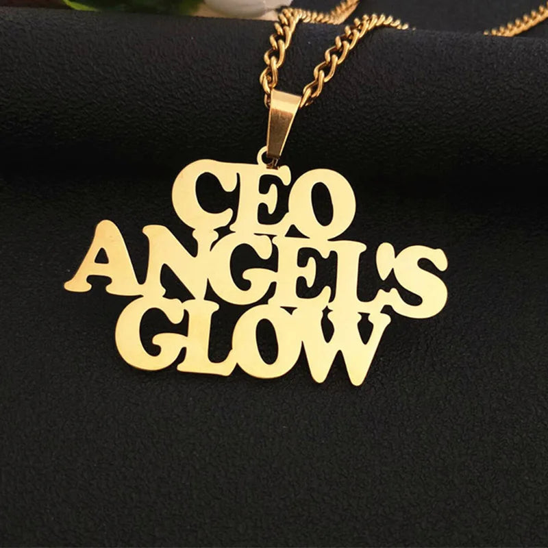 Custom Engraved Name Necklace – Personalised Pendant with Any Emoji Design