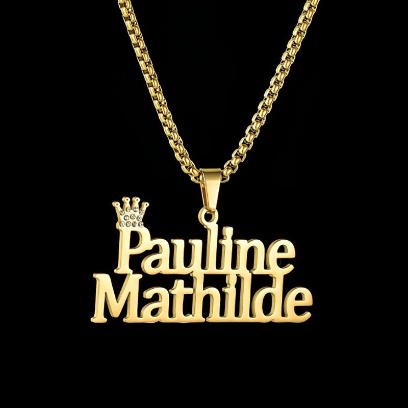 Custom Engraved Name Necklace – Personalised Pendant with Any Emoji Design