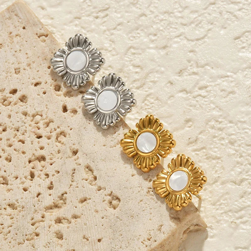 Natural Abalone, Opal & Mother-of-Pearl Dangle Earrings - Lunelle London