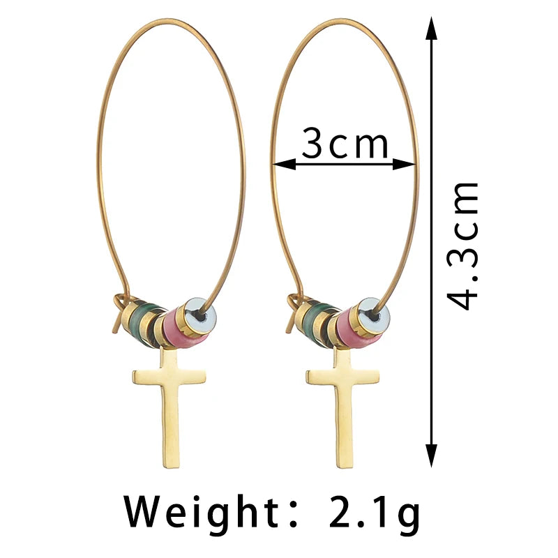 Gold Beaded Charm Hoop Earrings - Lunelle London