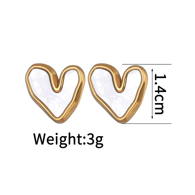 Irregular Heart Stud Earrings - Lunelle London