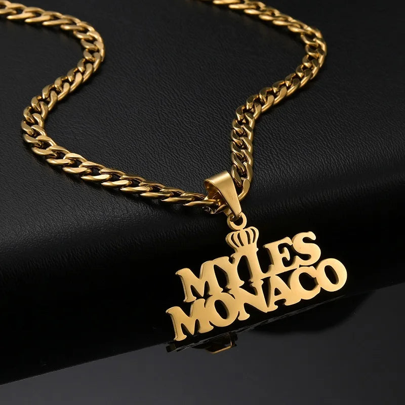 Custom Engraved Name Necklace – Personalised Pendant with Any Emoji Design