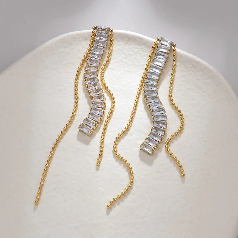 Luxury Drop & Dangle Earrings - Gold Statement Earring - Lunelle London