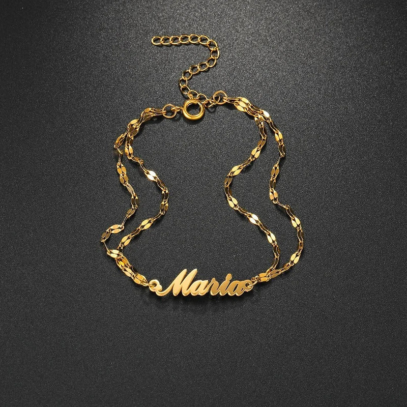 Personalised Gold Anklet Collection - Lunelle London