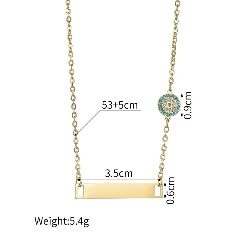 Custom Engraved Bar Necklace with Charm – Personalised Name, Date or Initials