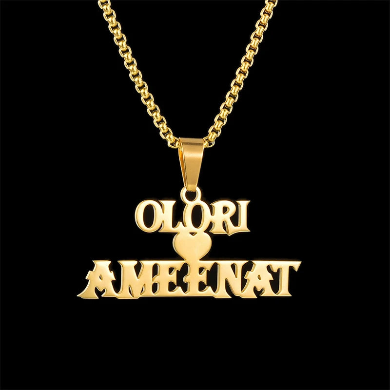 Custom Engraved Name Necklace – Personalised Pendant with Any Emoji Design