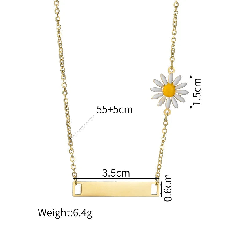 Custom Engraved Bar Necklace with Charm – Personalised Name, Date or Initials