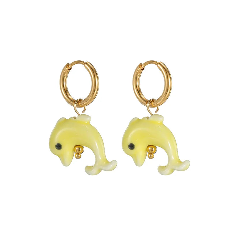 Colorful Dolphin Hoop Earrings - Lunelle London