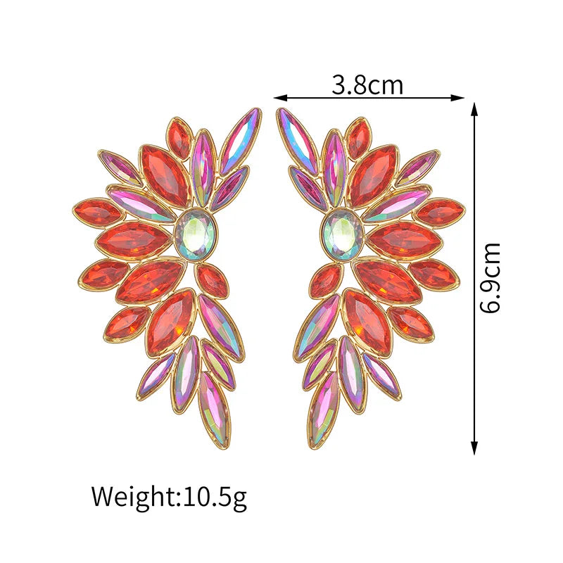 Luxury Crystal Statement Earrings Collection – Colorful Gem Drop & Flower Design - Lunelle London