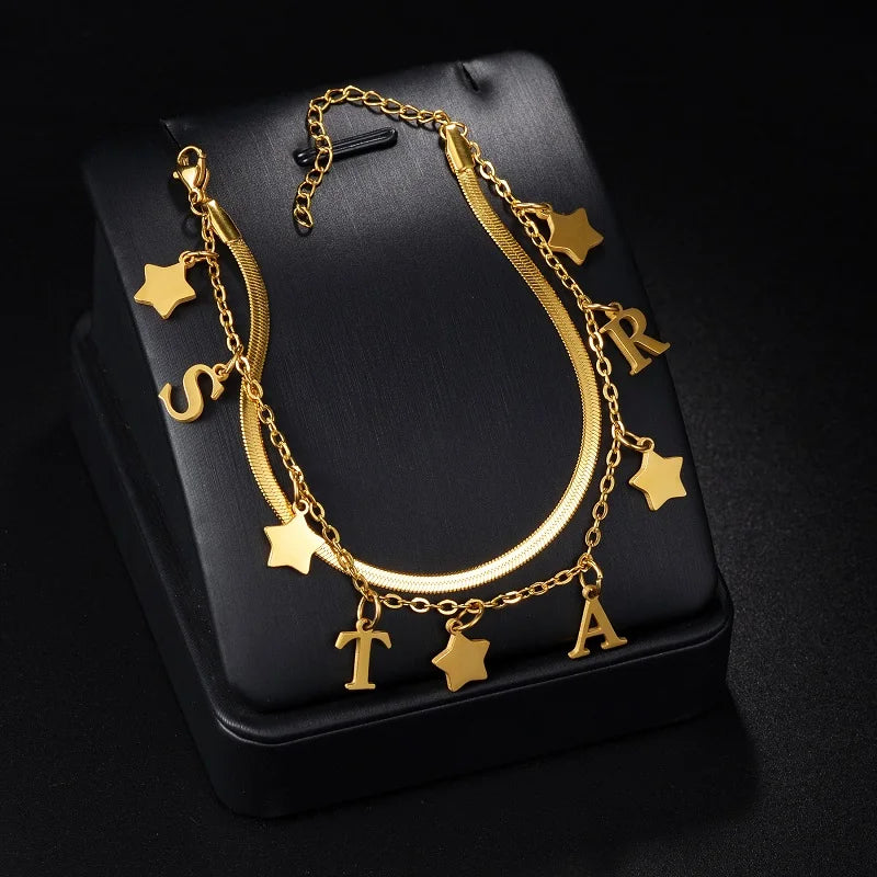 Personalised Gold Anklet Collection - Lunelle London