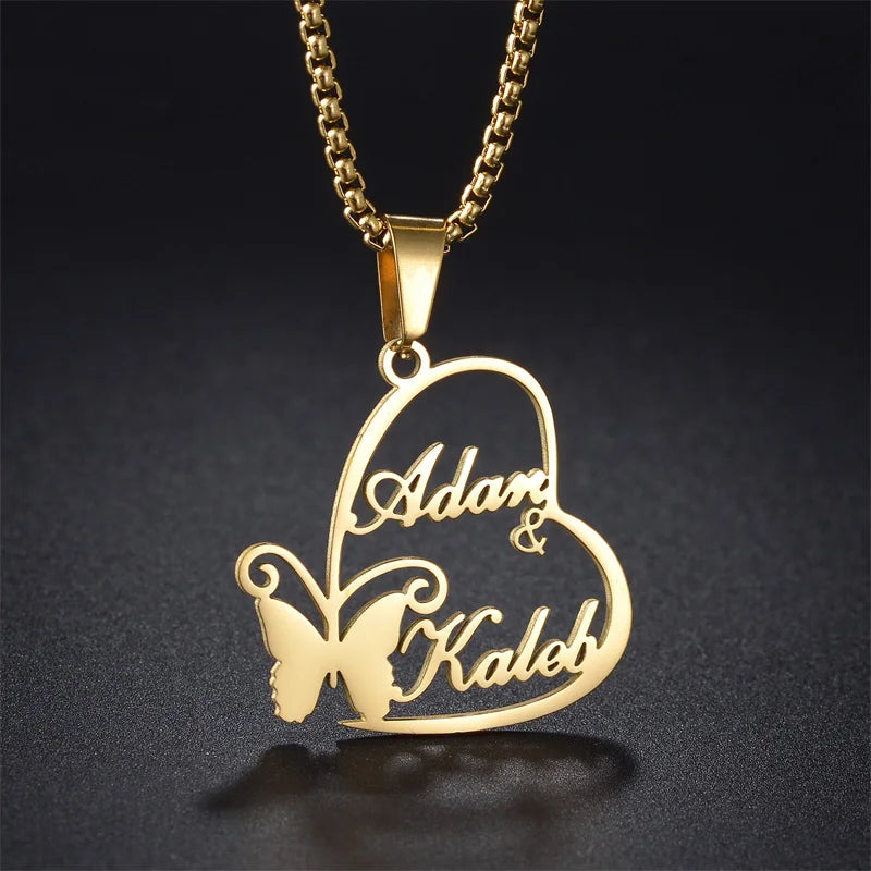 Custom Engraved Name Necklace – Personalised Pendant with Any Emoji Design