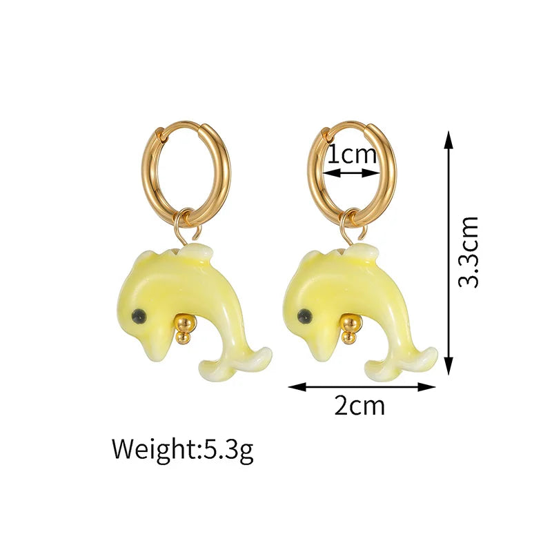 Colorful Dolphin Hoop Earrings - Lunelle London