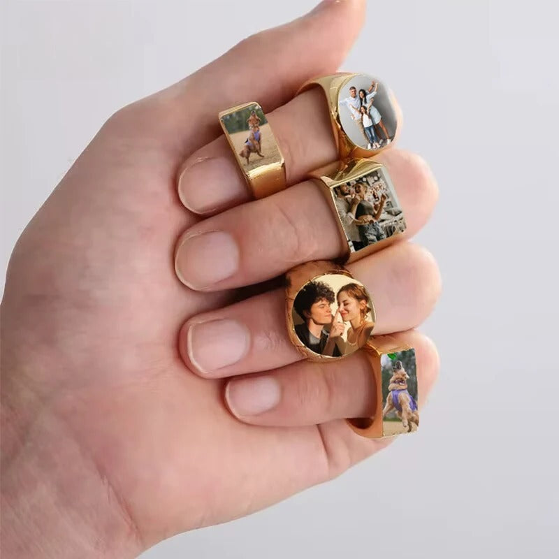 Custom Photo Signet Ring