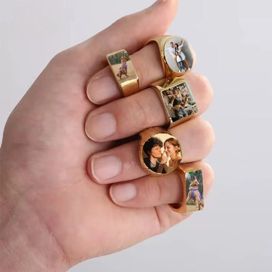 Custom Photo Signet Ring